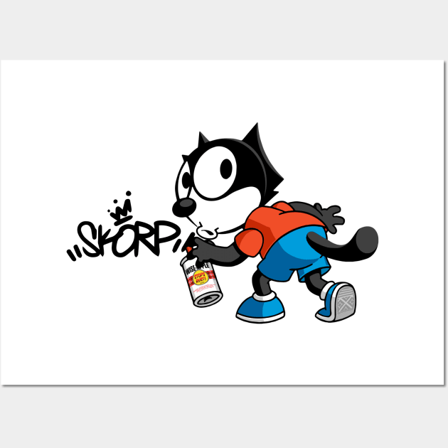 FELIX THE CAT - Graffiti (4 light tees) SK Wall Art by KERZILLA